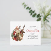 レトロサンクラシックタ伝統的クリスマスパーティー ポストカード (スタンド正面)