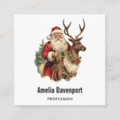 レトロサンクラシックタ伝統的クリスマス スクエア名刺 (正面)