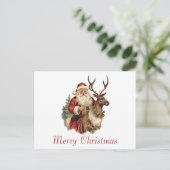 レトロサンクラシックタ伝統的クリスマス ポストカード (スタンド正面)