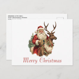 レトロサンクラシックタ伝統的クリスマス ポストカード