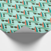 レトロサングラスとサーフボード ラッピングペーパー (角)