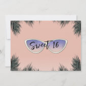 レトロサングラススウィート16プールパーティー 招待状 (裏面)