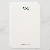 レトロサングラスパーソナライズされた文房具 便箋 (正面/裏面)