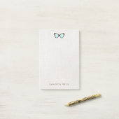 レトロサングラスパーソナライズされた ポストイット (デスク上)