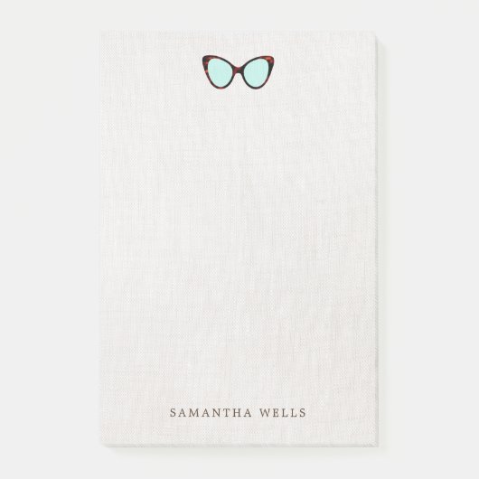 レトロサングラスパーソナライズされた ポストイット (正面)