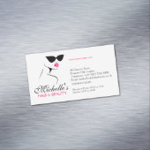 レトロサングラスヘア及び美しいメイクアップブランディング マグネット名刺 (インサイチュ)