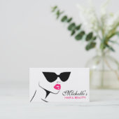 レトロサングラス毛及び美しいメイク 名刺 (スタンド正面)