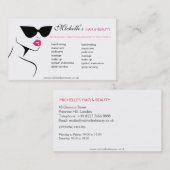 レトロサングラス毛及び美しいメイク 名刺 (正面/裏面)