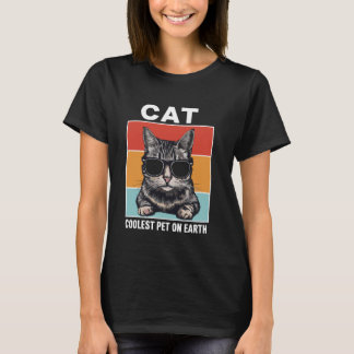 レトロサングラス かっこいい猫 おもしろいねこ Tシャツ