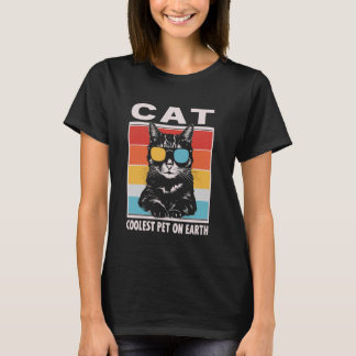 レトロサングラス ひんやり猫 おもしろいねこ Tシャツ