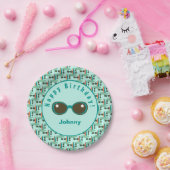 レトロサングラス&サーフボードバースデーパーティー ペーパープレート (パーティー)