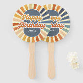 レトロサングルーヴィー波ハッピーバースデー ハンドファン (正面&裏面)