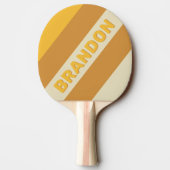レトロサンシャインはっきりしたマスタードストライプの名前 卓球ラケット (裏面)