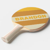 レトロサンシャインはっきりしたマスタードストライプの名前 卓球ラケット (正面アングル)
