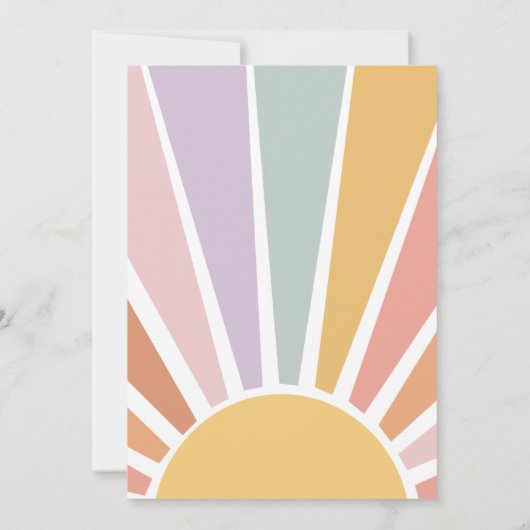 レトロサンシャイングルービーベイビーシャワー招待状 招待状 (裏面)