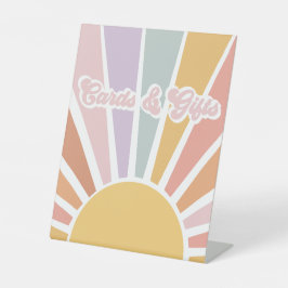 レトロサンシャイングルービーベビーシャワーカード&ギフト 台座サイン