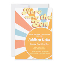 レトロサンシャインサンをテーマにした男の子の赤ちゃんシャワー