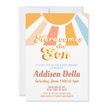 レトロサンシャインサンをテーマにした男の子の赤ちゃんシャワー