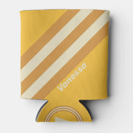 レトロサンシャインストライプマスタード名 缶クーラー