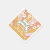 レトロサンシャインツーグルーヴィーデイジー誕生日 スタンダードカクテルナプキン (角)