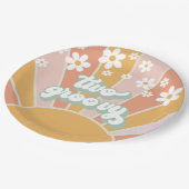 レトロサンシャインツーグルーヴィーデイジー誕生日 ペーパープレート (アングル)