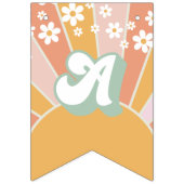 レトロサンシャインデイジーボホフローラバースデーバナー バンティングフラッグ (第3の旗)