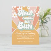 レトロサンシャインデイジー誕生日 招待状 (スタンド正面)