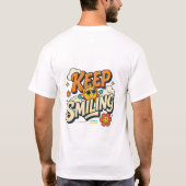 レトロサンシャインデザインで笑顔を Tシャツ (裏面)