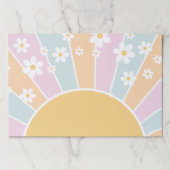 レトロサンシャインパステルデイジー誕生日ランチョンマット ペーパーパッド (正面)