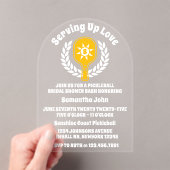 レトロサンシャインピックボールブライダルシャワーアーチ アクリル招待状 (インサイチュ (ポータブル))