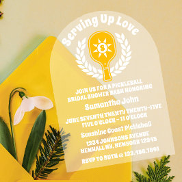 レトロサンシャインピックボールブライダルシャワーアーチ アクリル招待状