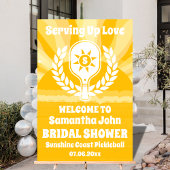 レトロサンシャインピックボールブライダルシャワーウェルカム アクリルサイン