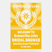 レトロサンシャインピックボールブライダルシャワーウェルカム アクリルサイン (正面)