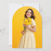 レトロサンシャインピックボールブライダルシャワーフォトアーチ 招待状 (裏面)