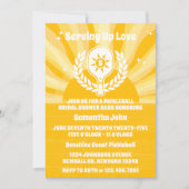 レトロサンシャインピックボールブライダルシャワー写真 招待状 (正面)