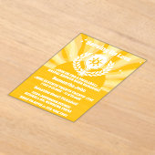 レトロサンシャインピックボールブライダルシャワー アクリル招待状 (レイダウン)