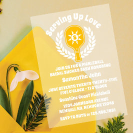 レトロサンシャインピックボールブライダルシャワー アクリル招待状