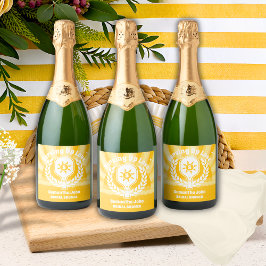 レトロサンシャインピックボールブライダルシャワー スパークリングワインラベル