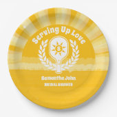 レトロサンシャインピックボールブライダルシャワー ペーパープレート (正面)