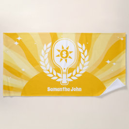 レトロサンシャインピックルボール ブライダルシャワー ビーチタオル