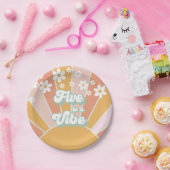 レトロサンシャインファイブはバイブヒッピーフローラ ペーパープレート (パーティー)