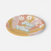 レトロサンシャインファイブはバイブヒッピーフローラ ペーパープレート (アングル)