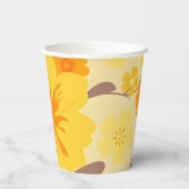 レトロサンシャインフラワーズイエローパーティー用品 紙コップ (裏面)