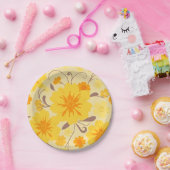 レトロサンシャインフラワーズ – パーティー用品 – ペーパープレート (パーティー)