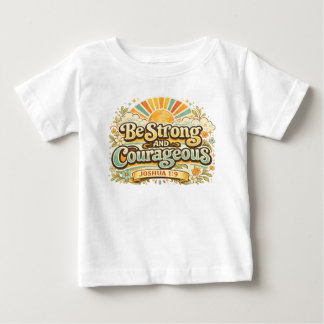 レトロサンシャインフローラルキリスト教児童聖書の詩 ベビーTシャツ