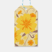 レトロサンシャインフローラ黄色の花 –  ギフトタグ (正面)