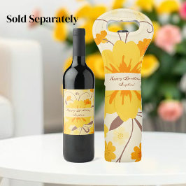レトロサンシャインフローラ – 黄色の花 ワインラベル