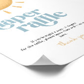 レトロサンシャインベビーシャワーおむつラッフルサイン ポスター (角)