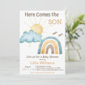 レトロサンシャインベビーシャワー招待状 招待状 (スタンド正面)