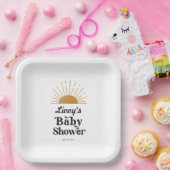 レトロサンシャインベビーシャワー ペーパープレート (パーティー)